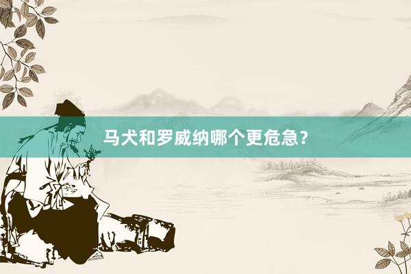 马犬和罗威纳哪个更危急？